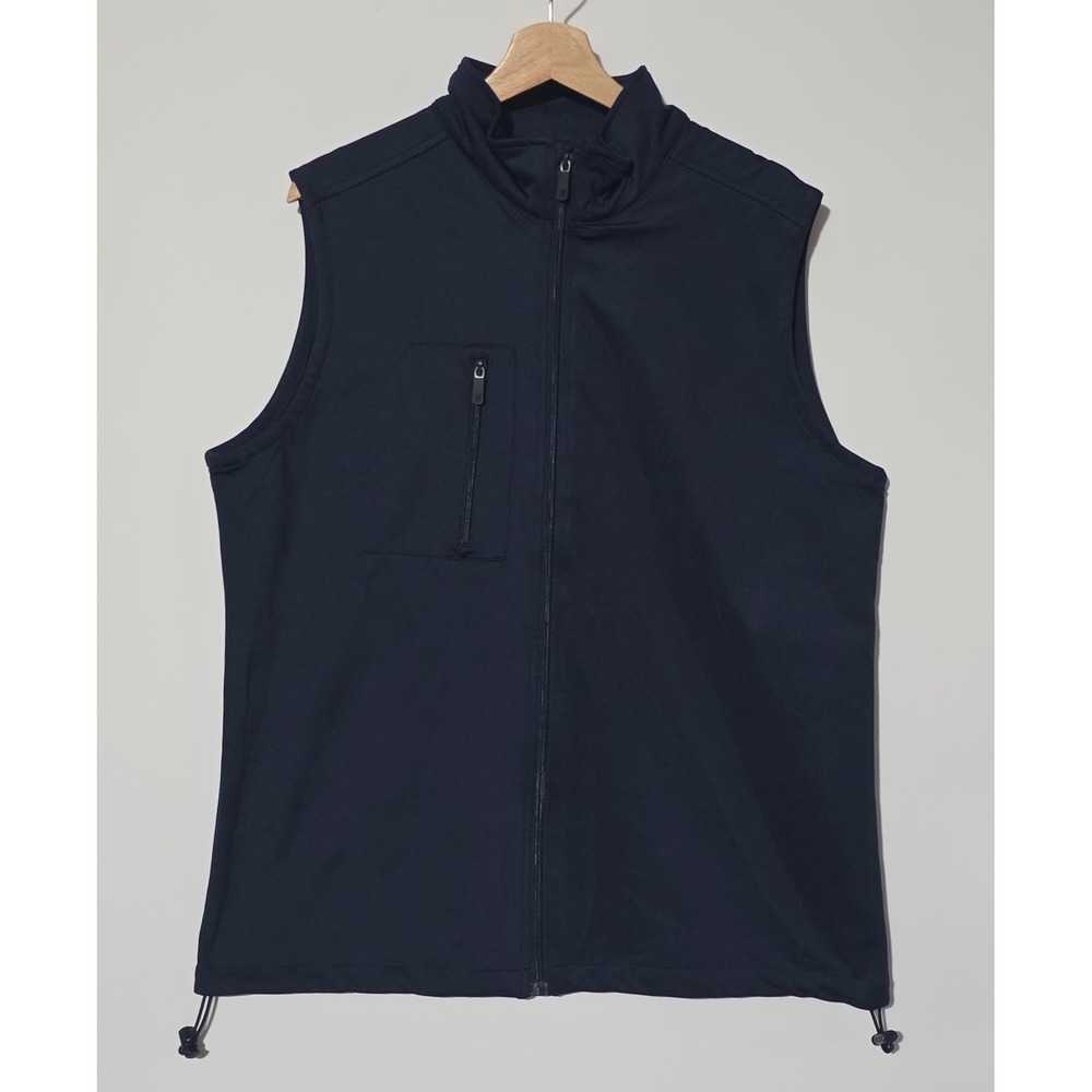 Oxford Golf Mens Navy Blue Full Zip Vest Size M Polyester Spandex Golf Outerwear